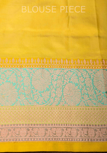 Gray Banarasi Katan silk saree with Meenakari Zari Buttas and Zari Border | SILK MARK CERTIFIED